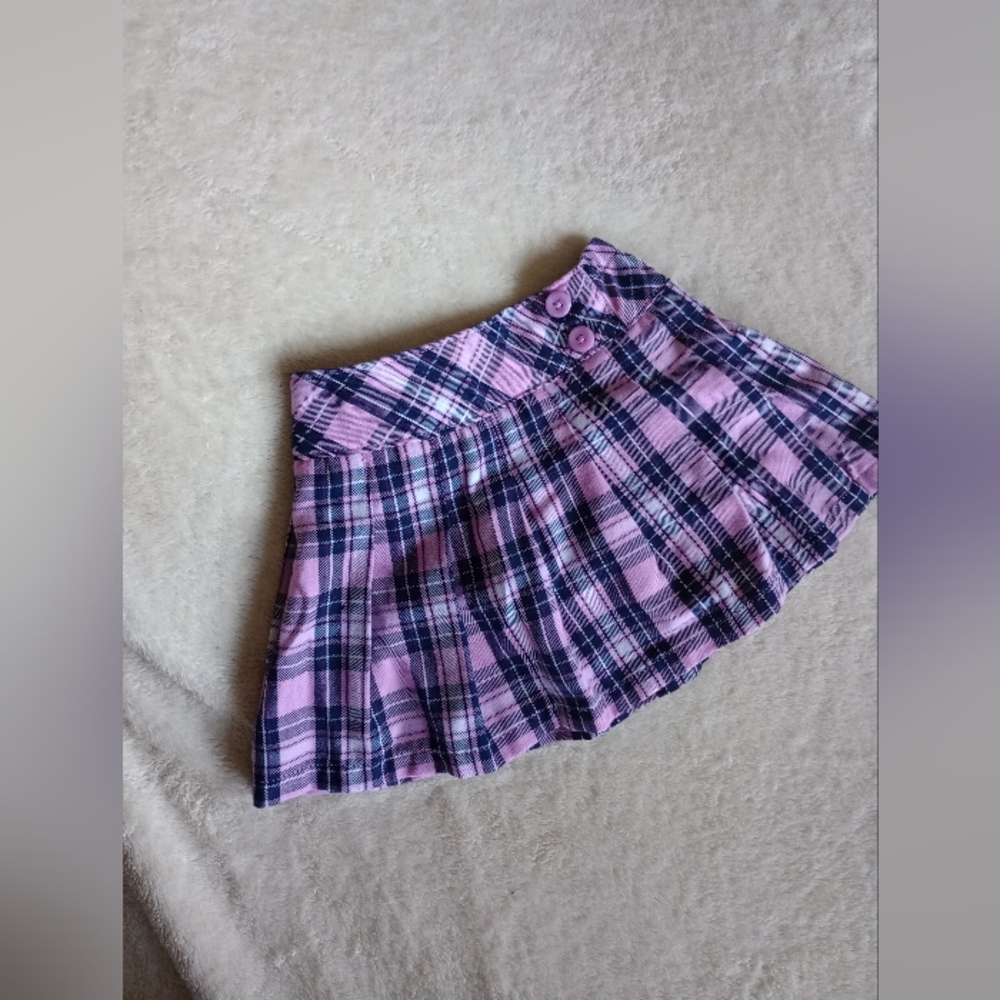 Girls Plaid Pleated Skirt